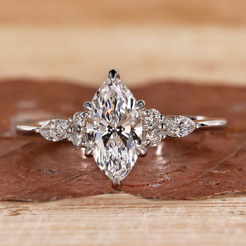 Marquise Cut Diamond Ring with a stunning claw prongs setting.