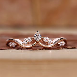 Curved Diamond Wedding Band designed for a perfect fit.