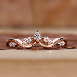 Curved Diamond Wedding Band designed for a perfect fit.