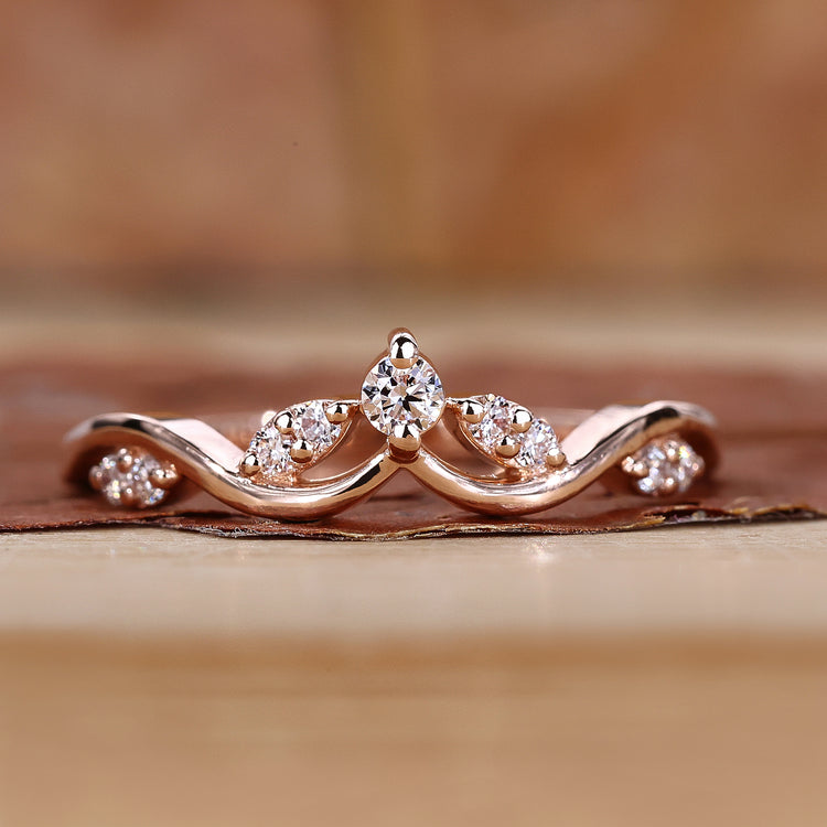 Curved Diamond Wedding Band designed for a perfect fit.