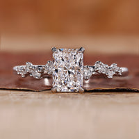 Radiant Cut Engagement Ring - Hidden Halo