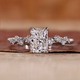 Radiant Cut Engagement Ring - Hidden Halo