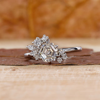 Cluster Engagement Ring with stunning diamond accents.