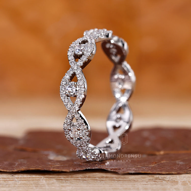 White gold wedding band for eternity style.