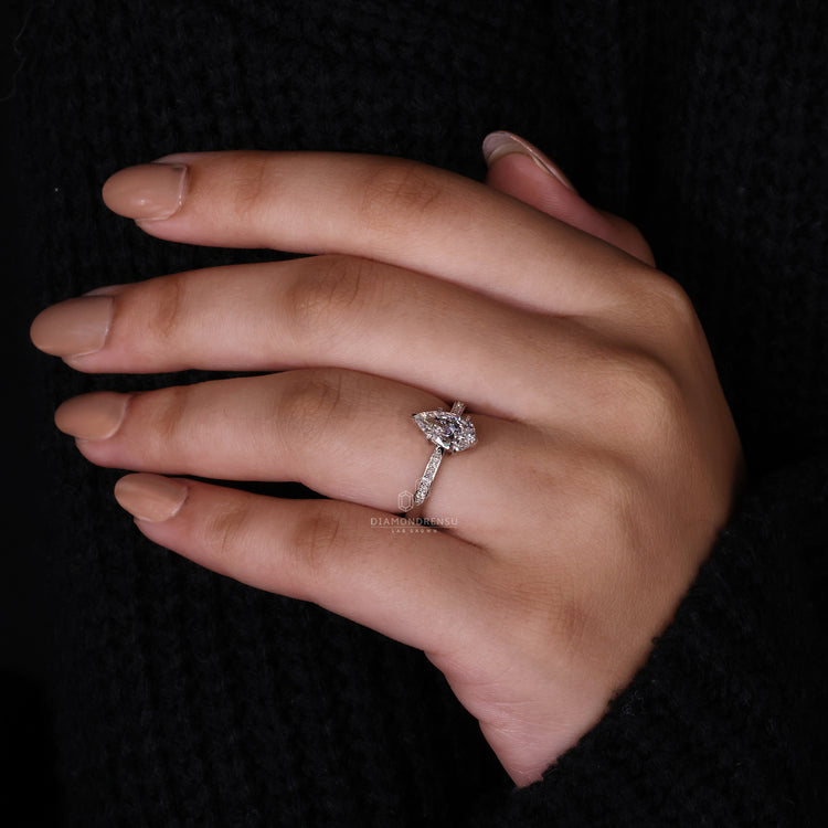 Tapered Pave Ring designed for a modern, sleek look.