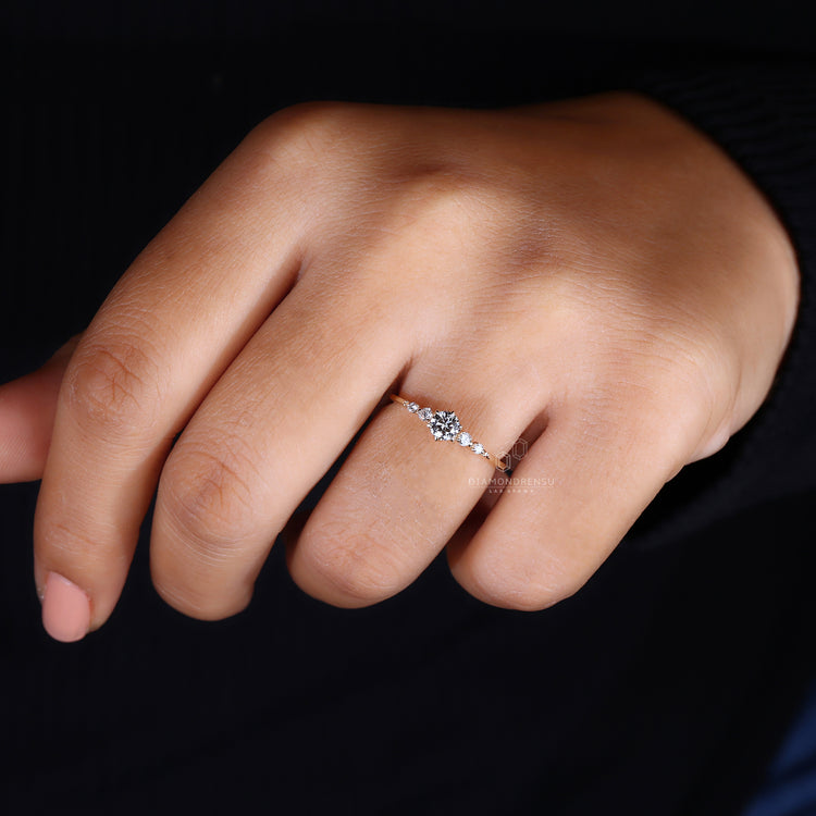 Minimalist Diamond Ring with clean, modern style.