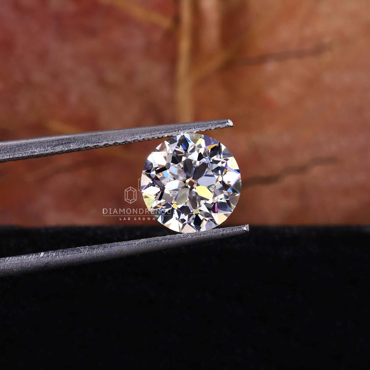 Round Old European cut diamond available for customized jewelry gifts.