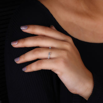 Emerald cut diamond band designed for timeless elegance.