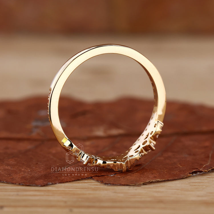 Lab Grown Diamond set in a handmade wedding band.