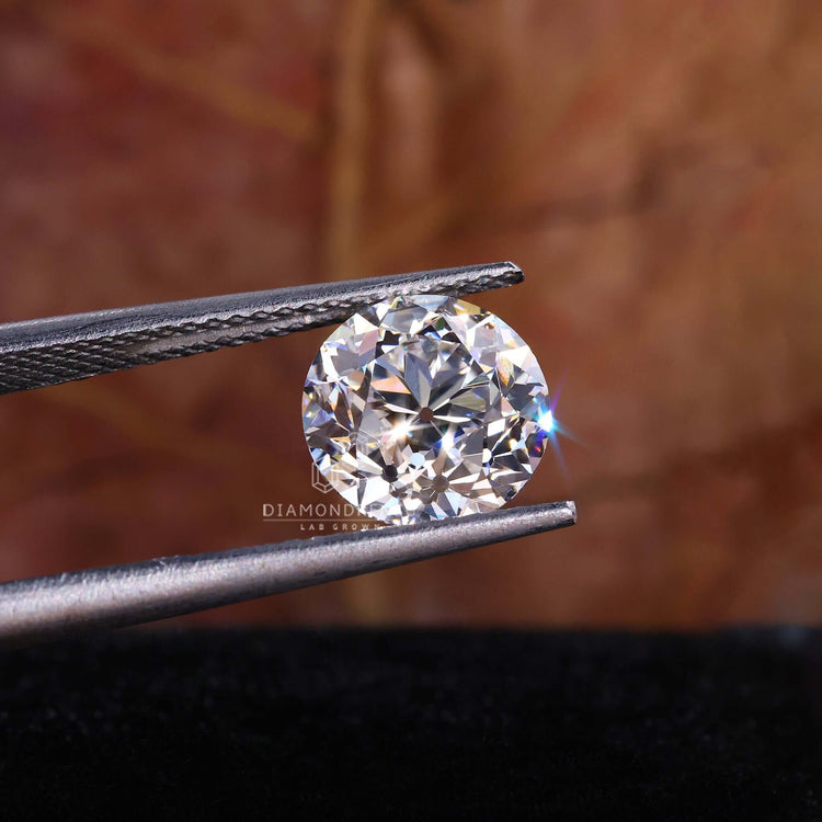 Lab grown diamond offered in round Old European cut for collectors.