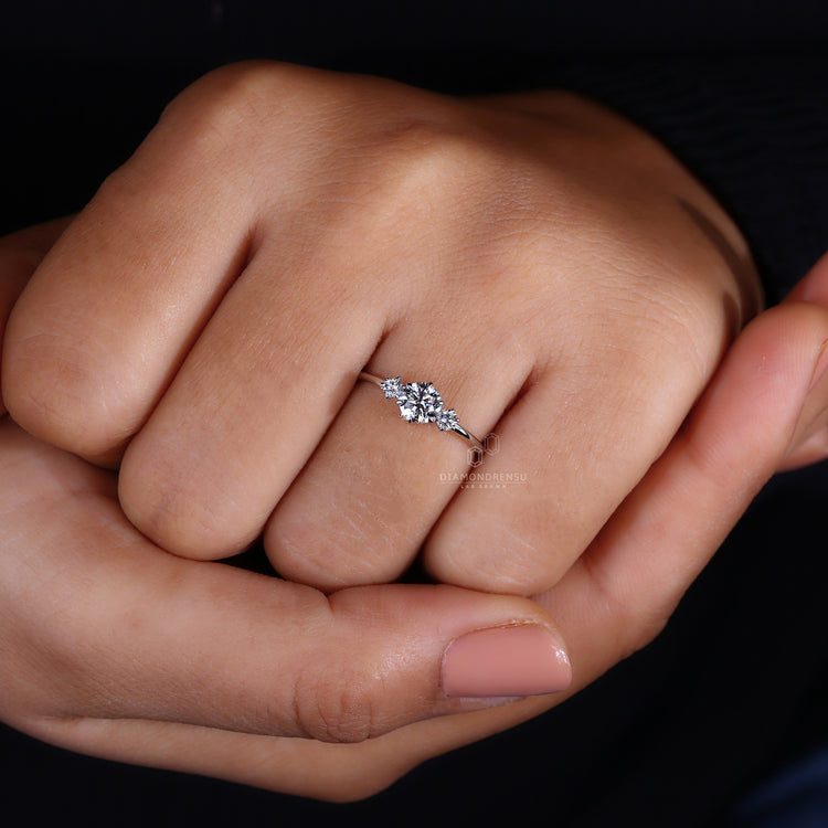 3 Stone Engagement Ring White Gold for ultimate sparkle.