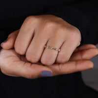 Half eternity wedding band crafted for a classic and elegant look.