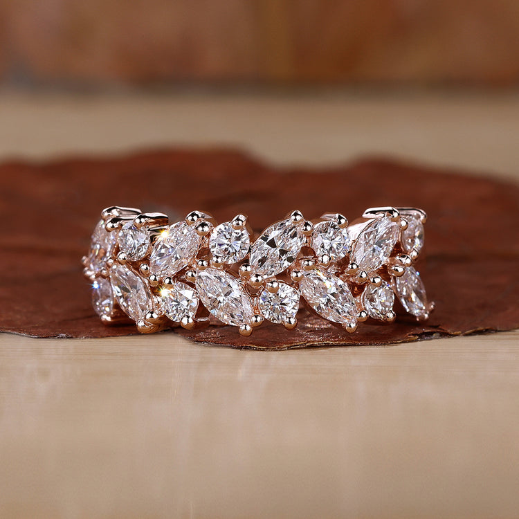 Half Eternity Wedding Band featuring brilliant diamonds.