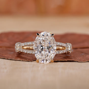 Oval Hidden Halo Engagement Ring featuring a stunning oval diamond ring.