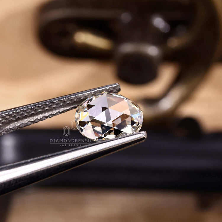 This lab grown diamond features a classic round rose cut style.