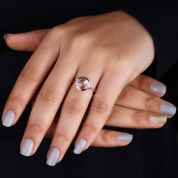 Bezel set engagement ring showcasing unmatched precision.