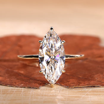 Marquise Solitaire Ring in a minimalist design, perfect for any occasion.