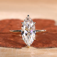 Marquise Solitaire Ring in a minimalist design, perfect for any occasion.