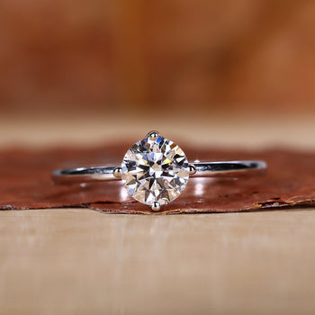 Round Brilliant Cut Diamond Ring in a classic solitaire design.
