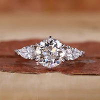 3 stone engagement ring with elegant craftsmanship.