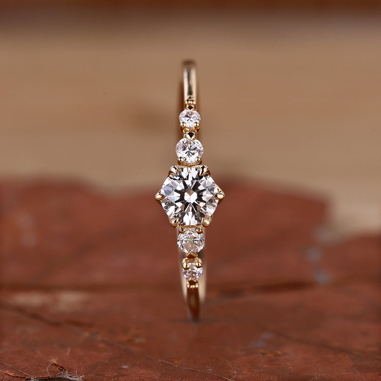 5 Stone Engagement Ring featuring dazzling diamonds.