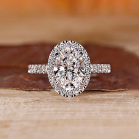 Oval Diamond Engagement Ring with halo engagement ring.