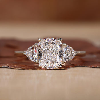 Three Stone Diamond Ring - Cushion Diamond