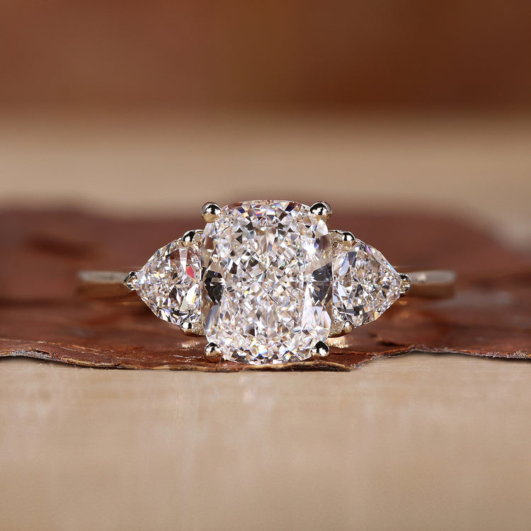 Three Stone Diamond Ring - Cushion Diamond