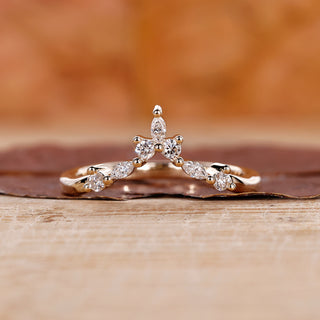 Marquise and Round Wedding Band featuring elegant diamonds.