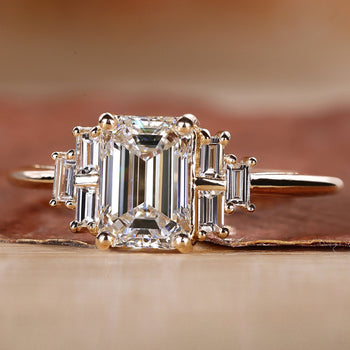 Emerald Cut Engagement Ring with a stunning Lab Grown Diamond.