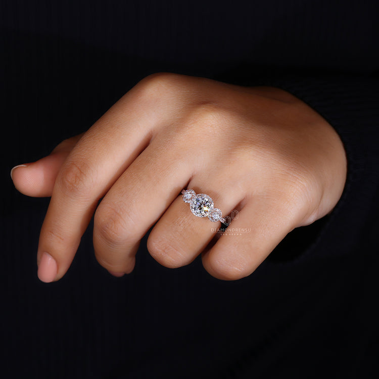 Pave diamond band for a sophisticated engagement ring.