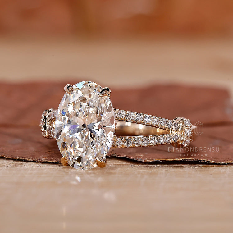 Split Shank Pave Engagement Ring Setting with brilliant diamonds.