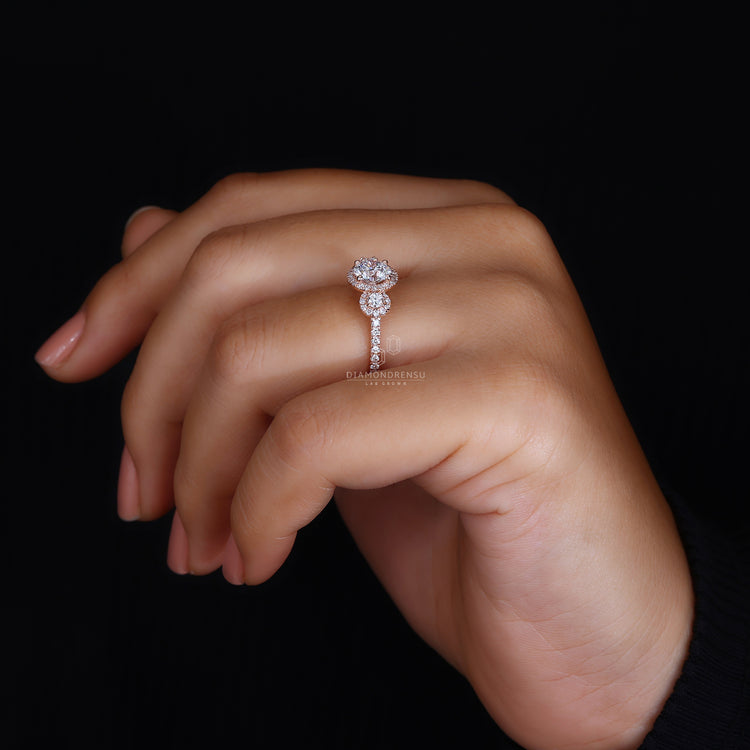 Lab diamond ring with exceptional brilliance and charm.