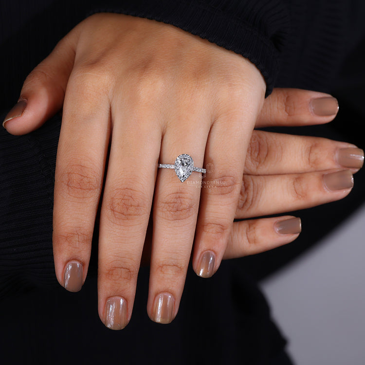 Buy engagement ring with a unique teardrop style for special moments.