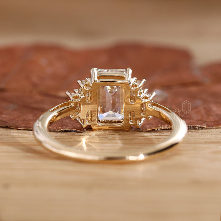Baguette Diamond Ring with beautiful, handcrafted details.
