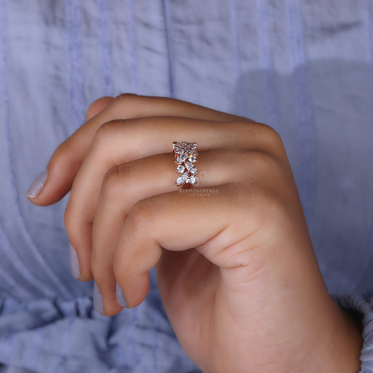 Two Row Diamond Wedding Band for extra sparkle and elegance.