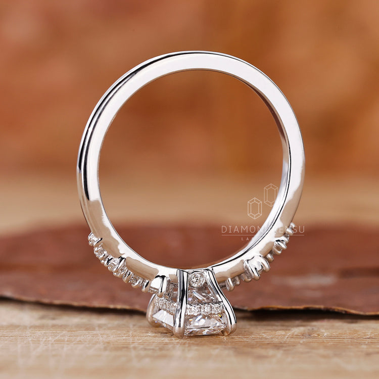 Radiant Cut Engagement Ring - Hidden Halo