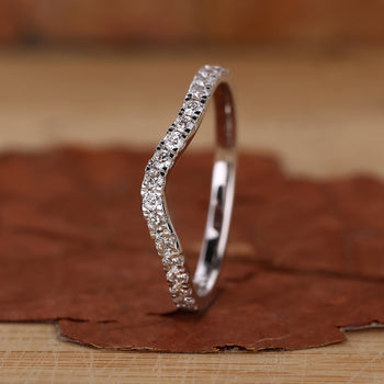 Curved Wedding Band designed for a seamless fit with elegance.