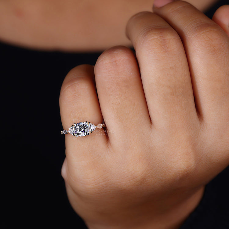 Three Stone Ring in a secure diamond prong setting.