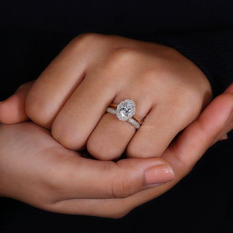 Halo Milgrain Setting for a timeless oval engagement ring.