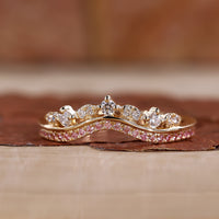 Crown Wedding Band with intricate diamond detailing.