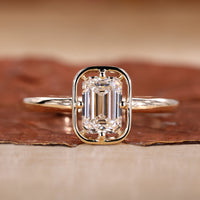Emerald Cut Diamond Ring in a stunning solitaire setting.