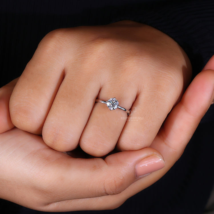 A diamond solitaire set in a beautiful Compass Prong setting.