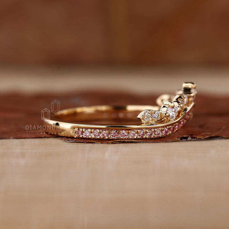 Curved Wedding Band perfectly paired with any engagement ring.