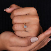 A beautifully crafted pinched shank engagement ring showcasing timeless charm.