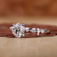 Shared prong engagement ring crafted for lasting beauty.
