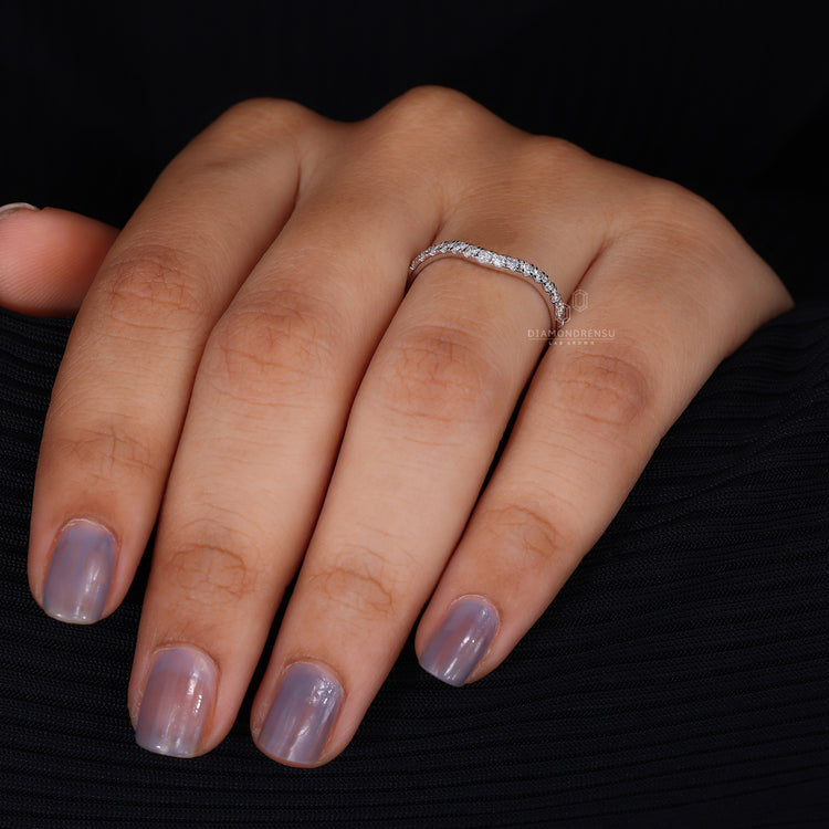 Diamond Stackable Wedding Band crafted for versatile elegance.