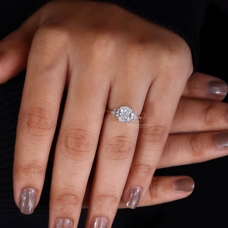 Three Stone Diamond Ring - Cushion Diamond