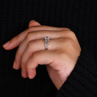 Diamondrensu engagement ring, brilliant round diamond ring, split shank ring