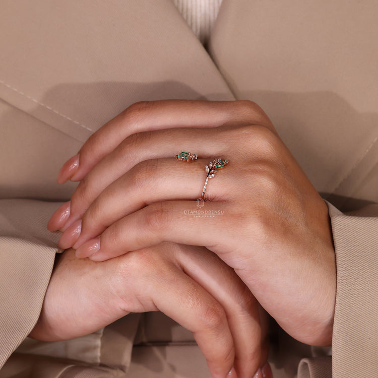 Open Wedding Band paired with a handmade jewelry design.